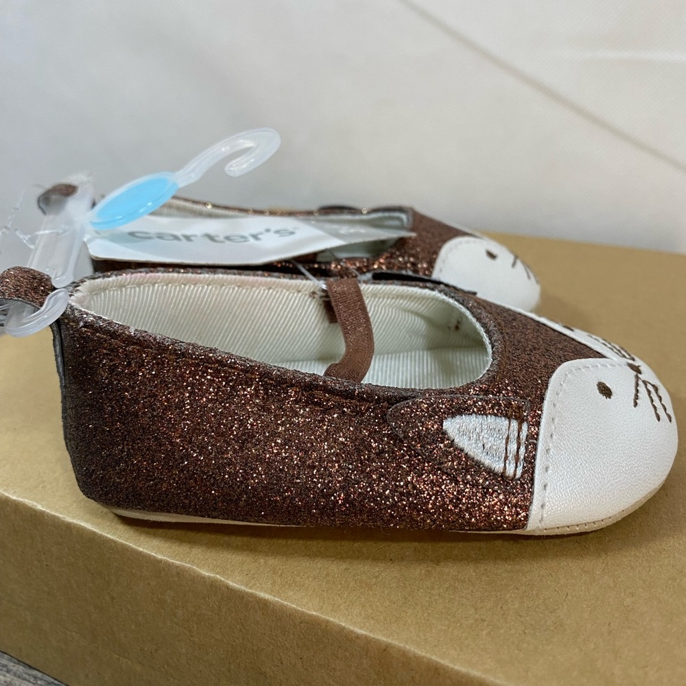 Infants' Carters 3-6mo Brown Cat Shoes NWT - Picture 5 of 8